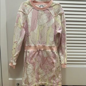 REISS EUC Pink Floral Sweatshirt Dress